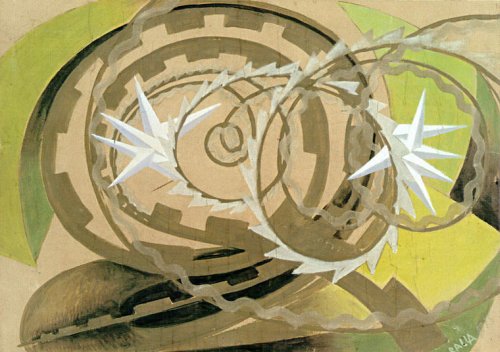 Giacomo Balla Shape Noise Motorcyclist Tempera on Paper 1913